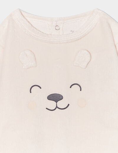 Pyjama dors-bien avec effet polaire creme bébé