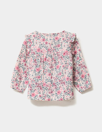 Ensemble 2 pièces blouse et legging creme bébé fille