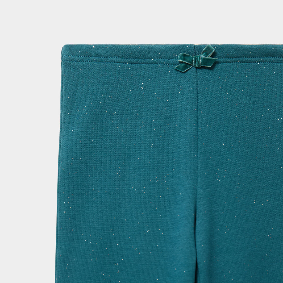 Legging doubl&eacute; chaud vert canard fille
