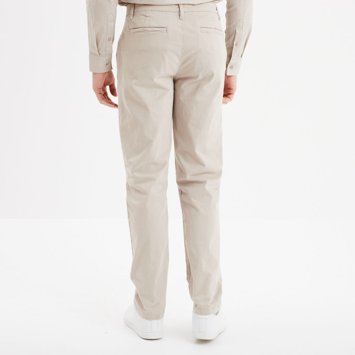 Pantalon chino droit stretch sable homme