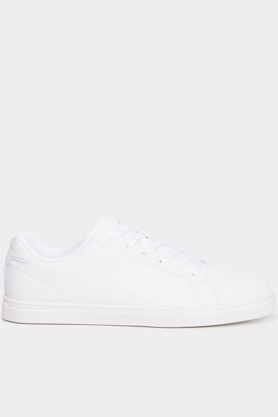 Baskets plates blanc homme