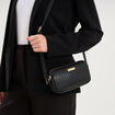 Sac bandouli&egrave;re 2 compartiments noir femme