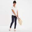 Pantalon slim taille standard bleu marine femme