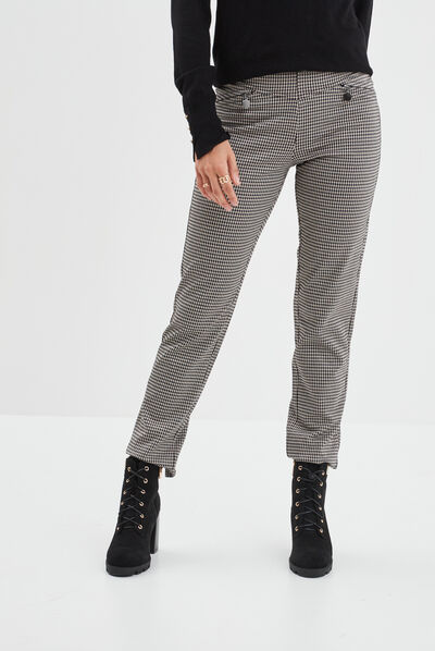 Pantalon slim ajusté 7/8ème beige femme
