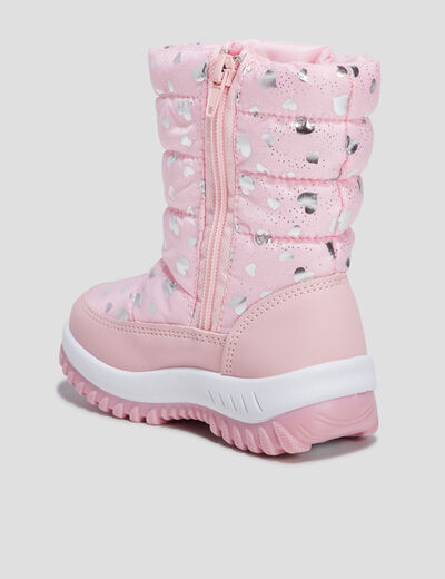 Bottes de neige bout rond rose fille