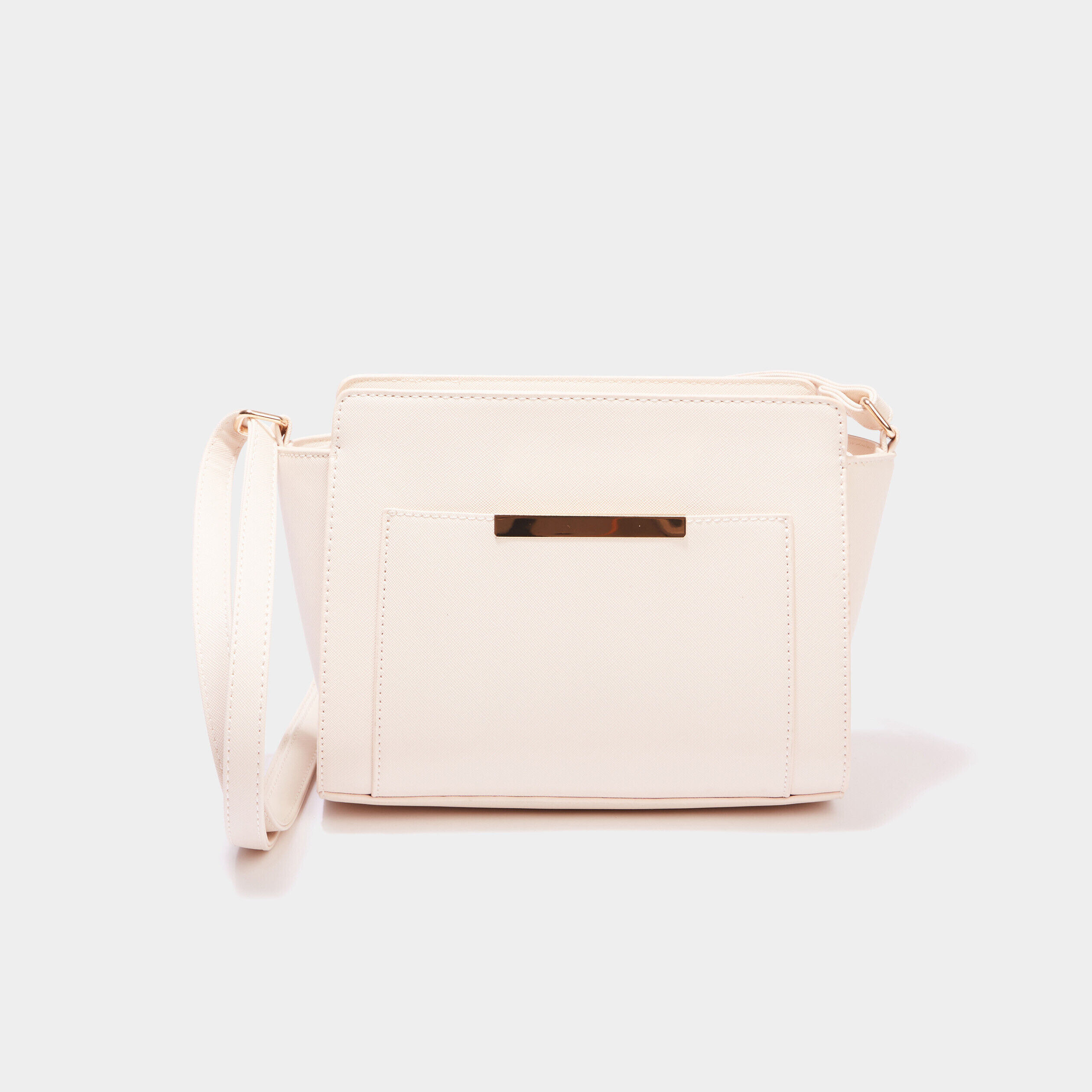 Sac en bandoulière rectangulaire blanc femme LH