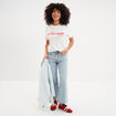 T-shirt manches courtes coton ecru femme