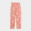 Pantalon avec pan noué mélange lin terracotta femme
