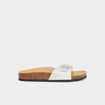Mules gris argent femme