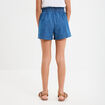 Short en jean avec ceinture noeud taille denim stone fille