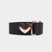 Ceinture &eacute;lastiqu&eacute;e boucle coeur noir fille