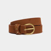 Ceinture effet su&eacute;dine marron cognac femme