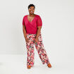 Pantalon large taille smockée noir femme grande taille