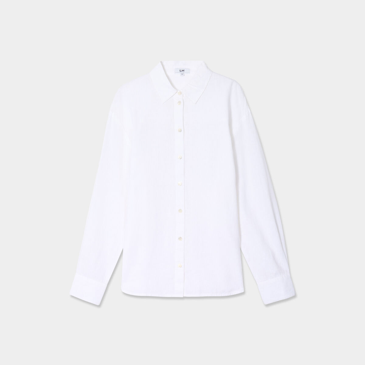 Chemise oversize lin m&eacute;lang&eacute; blanc femme