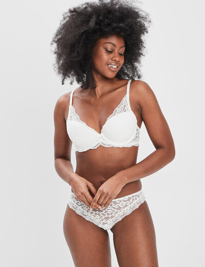 Soutien-gorge foulard en dentelle ecru femme