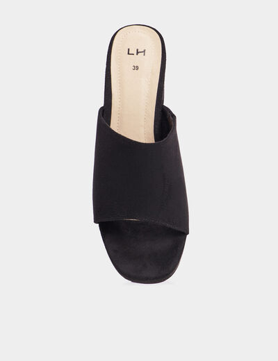 Mules à talons noir femme