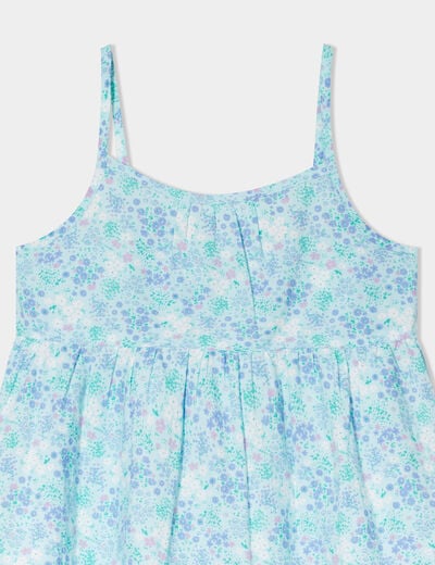 Robe courte à bretelles fines bleu clair fille