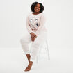 Ensemble pyjama effet velours 2 pièces rose clair femme grande taille