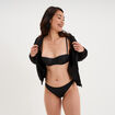 String microfibre sans coutures noir femme