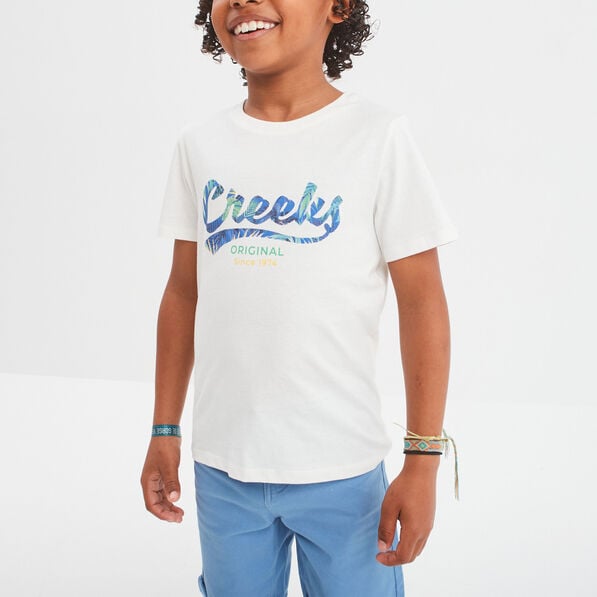 t shirt col rond manches courtes creeks blanc garcon T-shirt col rond manches courtes Creeks blanc garçon