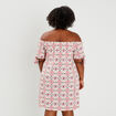 Robe courte évasée fluide boutonnée orange clair femme grande taille