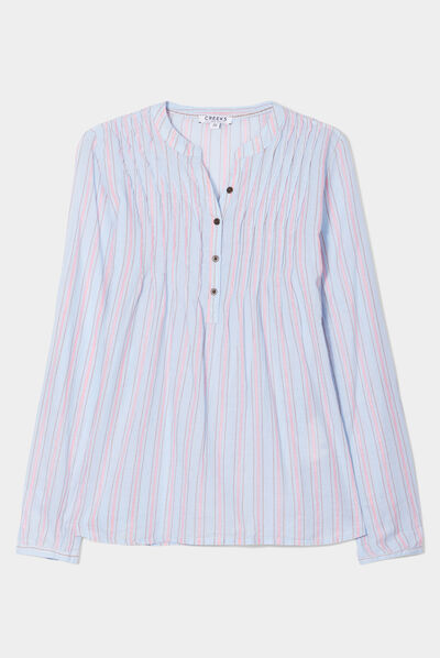 Blouse manches 3/4 bleu clair femme
