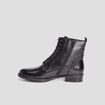Bottines en cuir zippées noir femme