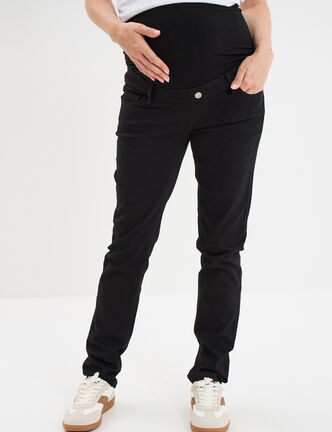 Pantalon slim grossesse avec bandeau noir femme maternité