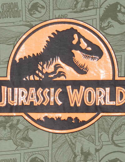 T-shirt manches courtes Jurassic World vert kaki garçon