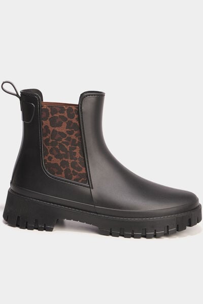 Boots de pluie &eacute;lastiqu&eacute;e noir femme