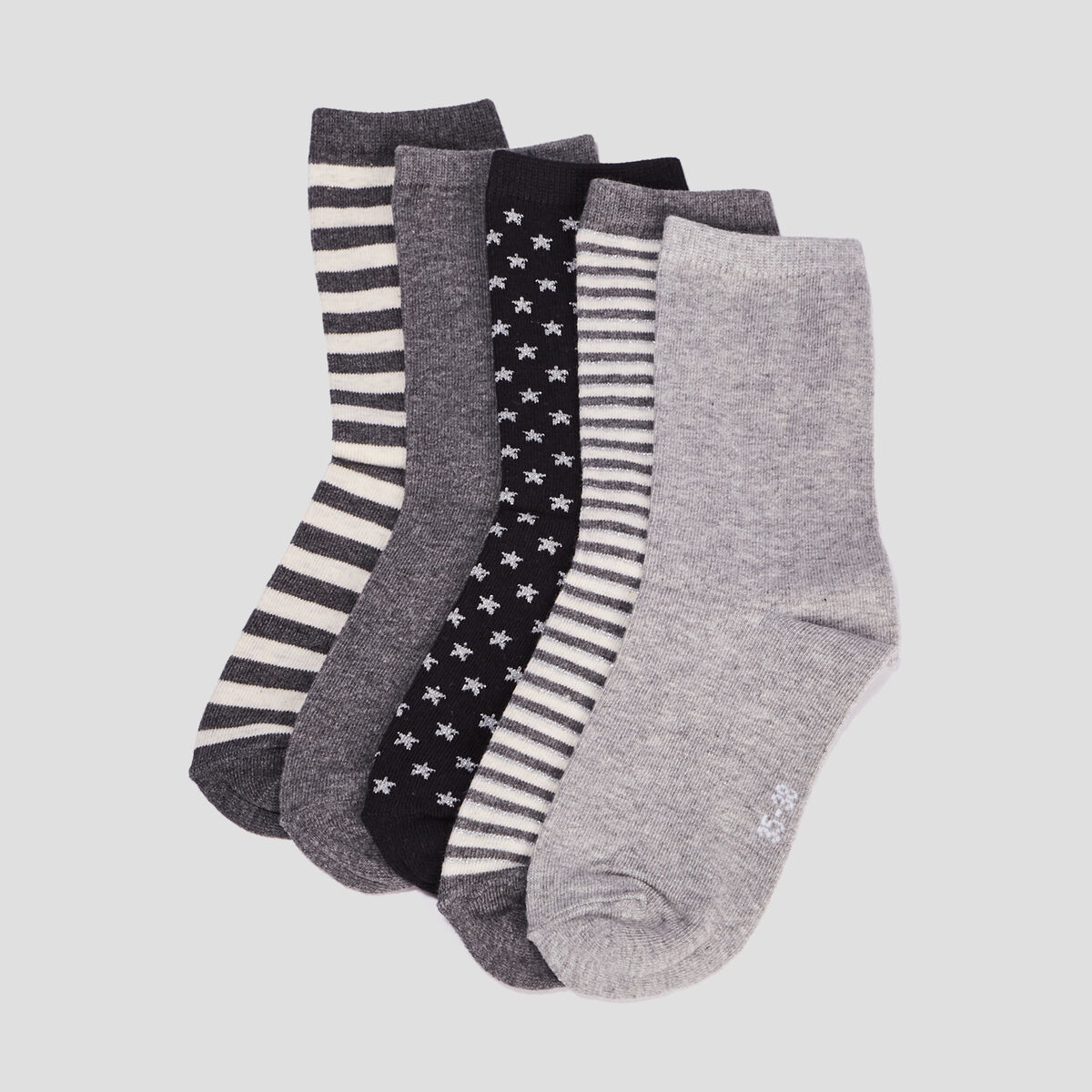 Lot 5 paires chaussettes noir femme