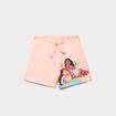 Short taille smock&eacute;e Vaiana et Ariel orange fluo fille