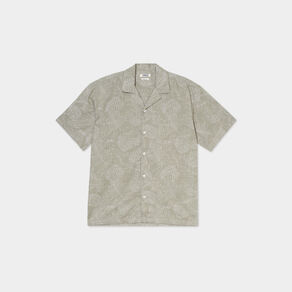 Chemise en coton manches courtes vert kaki homme