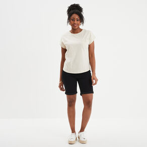Bermuda slim noir femme
