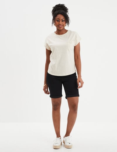 Bermuda slim noir femme
