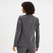 Veste blazer droite manches longues gris fonc&eacute; femme