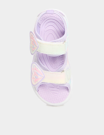 Sandales semelles lumineuses violet clair fille