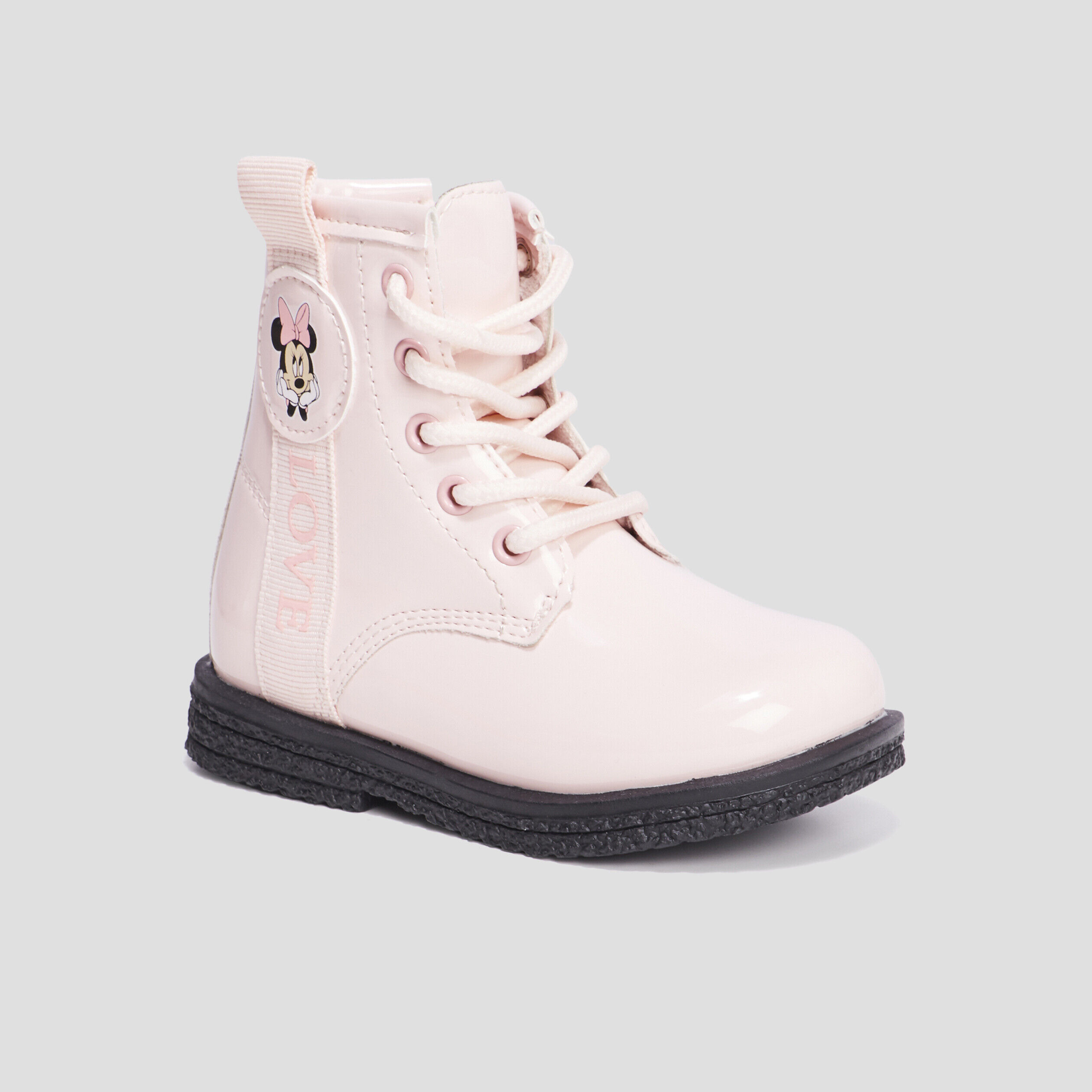 Bottines vernies zippées Minnie rose bébé fille