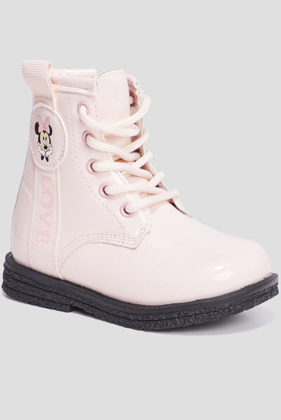 Bottines vernies zippées Minnie rose bébé fille