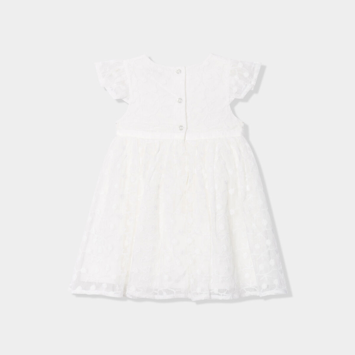 Robe cérémonie en dentelle blanc bébé fille