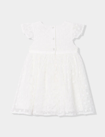 Robe cérémonie en dentelle blanc bébé fille