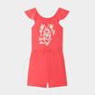 Combishort avec manches courtes volants rose vif fille