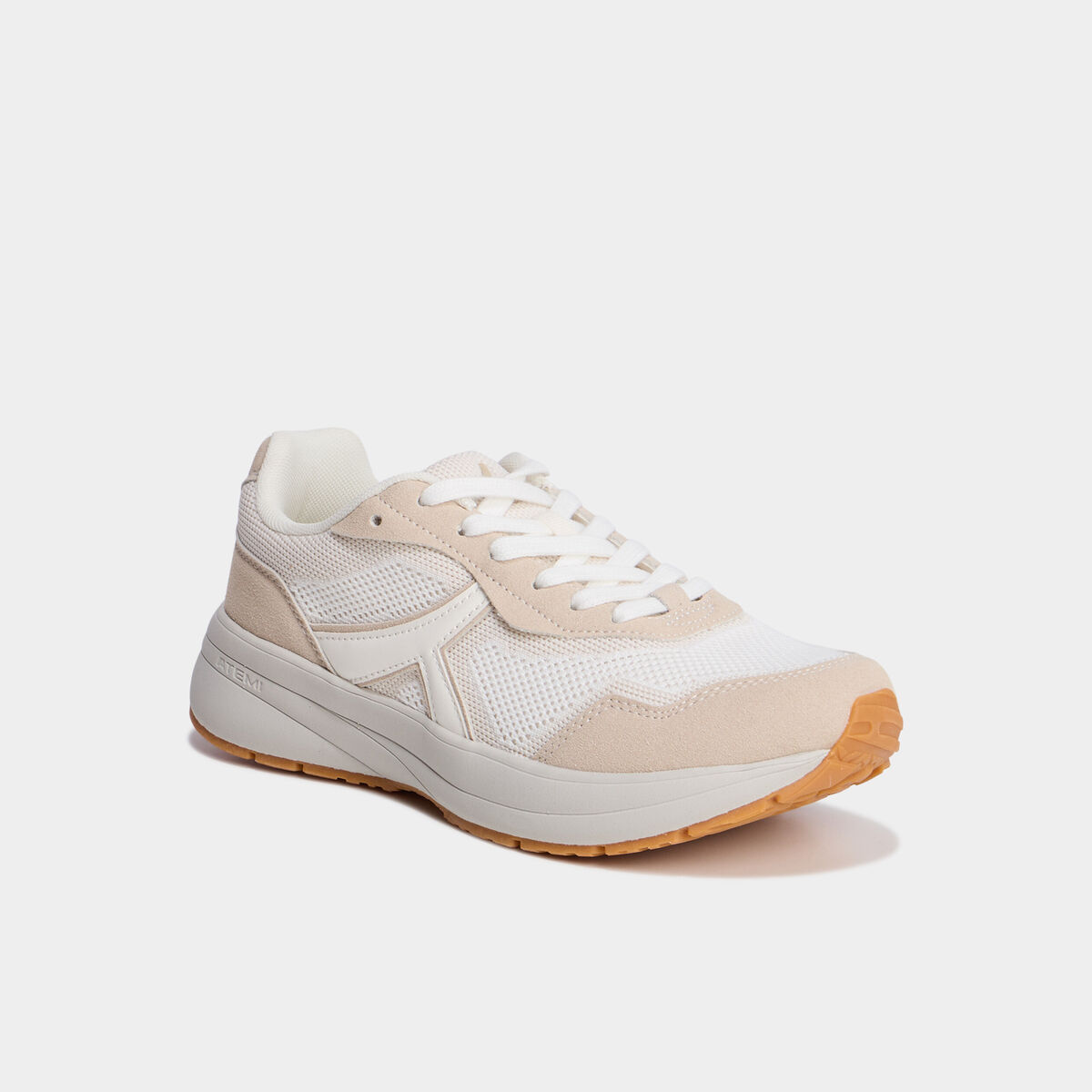 Baskets running &agrave; lacets sable femme