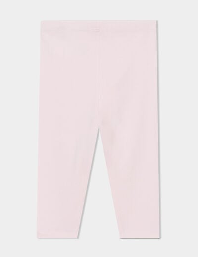 Legging uni en coton rose clair bébé fille