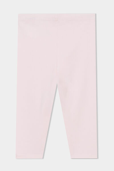 Legging uni en coton rose clair b&eacute;b&eacute; fille