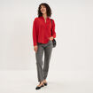 Chemise fluide manches longues rouge femme