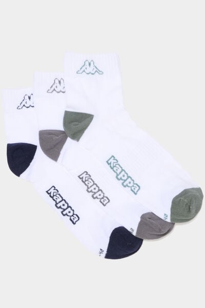 Lot 3 paires socquettes sport Kappa blanc homme