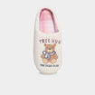 Chaussons mules effet bouclette blanc femme