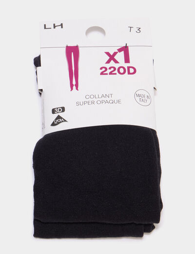 Collants tr&egrave;s opaques 220 deniers noir femme