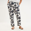Pantalon carotte fluide ecru femme grande taille